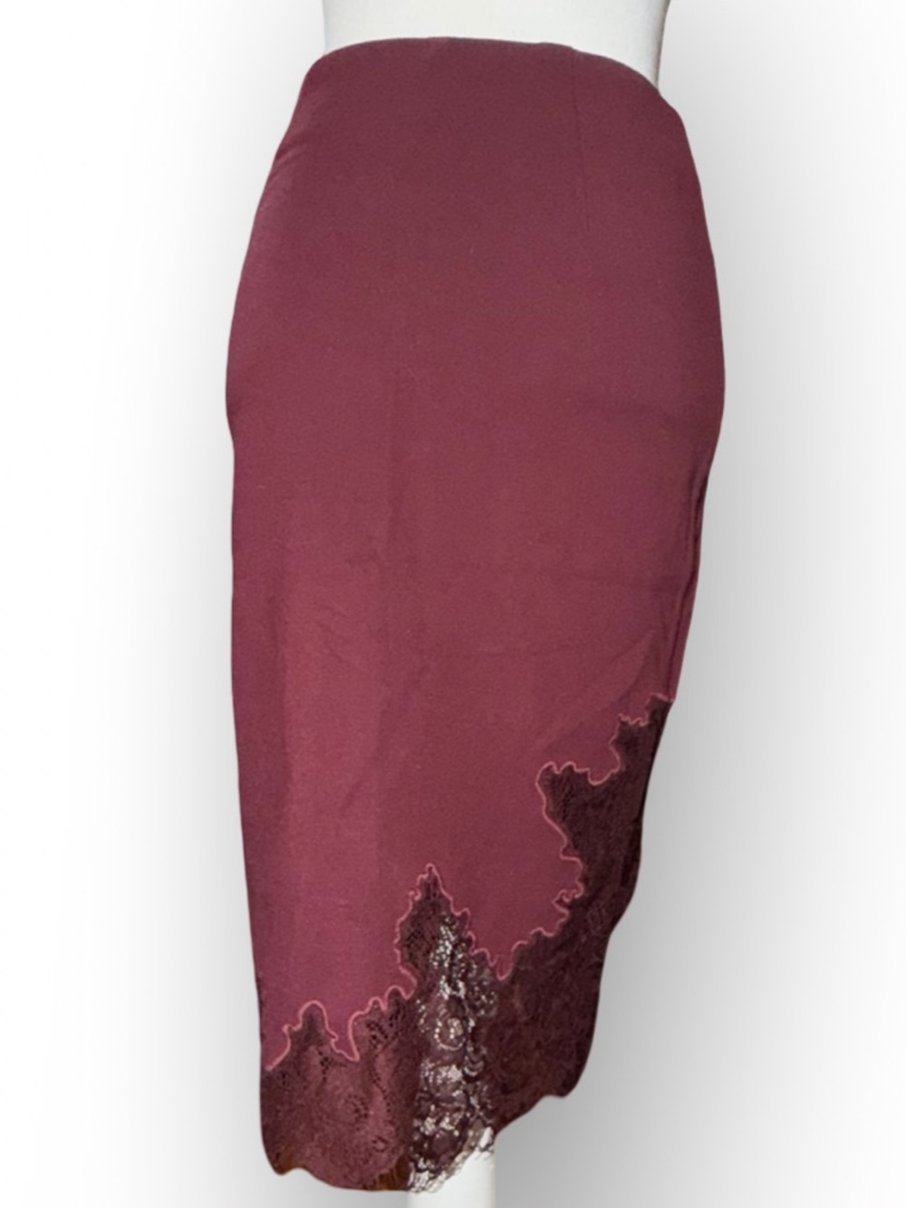 Victoria's‎ Secret Wine/Burgundy Lace-Trim Pencil Skirt, 0